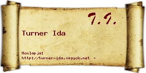 Turner Ida névjegykártya